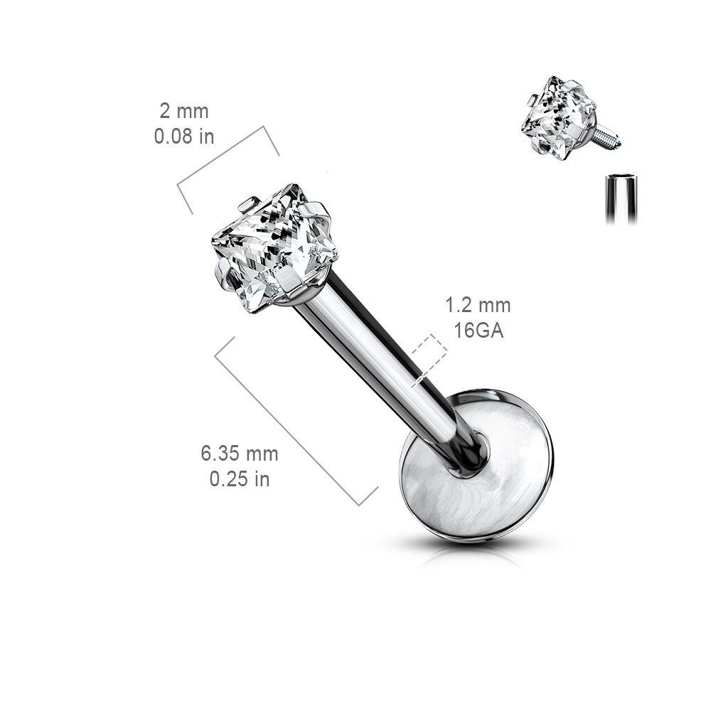 Labret kristal T23LI4 (ruit)
