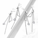 Oorbel SE21400 (Kettinkjes en driehoek)